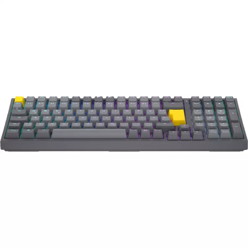 Celeris 1800, spēļu tastatūra pelēka, DE izkārtojums, ENDORFY Yellow by Gateron