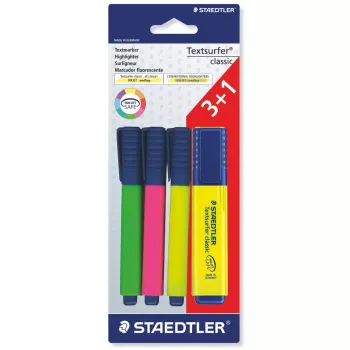Marķieris Staedtler Textsurfer classic 364 4 gab. Slīps gals Zaļš Rozā Balts