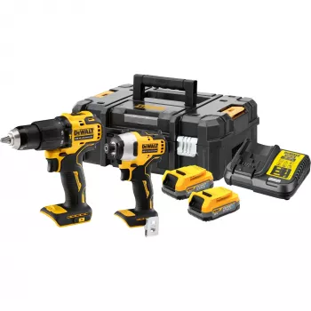 DeWALT DCK2062E2T-QW bezvadu skrūvgriežu komplekts, 1/4 inch patrona, 200 N⋅m griezes moments