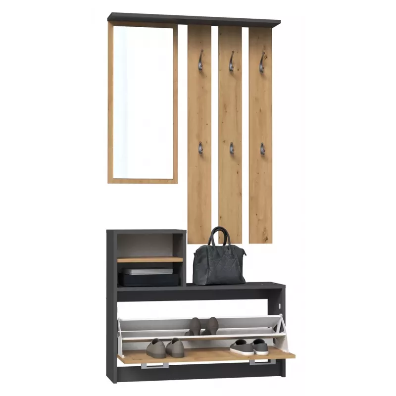 Gaitenīšu skapis top e shop GAR ANT/ART ar 1 veramām durvīm, 850×240×1600 mm