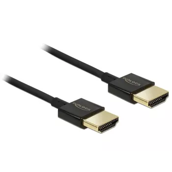 DeLOCK Slim Premium HDMI kabelis - 1,0 m - Melns (84771)