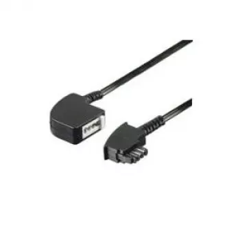 Wentronic Goobay TAE-F pagarinātājs 4-pin, Melns, 15 m — TAE-F spraudnis uz TAE-F ligzdu (68000)