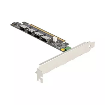 DeLOCK PCI Express x16 karte ar 4 x iekšējiem SFF-8654 4i NVMe portiem (bifurkācija)