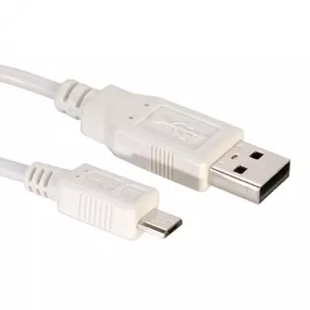 VALUE USB 2.0 kabelis USB-A (tēviņš) uz USB micro-B (tēviņš) 3,00 m balts ekranēts 11.99.8755