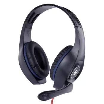 Vadu spēļu austiņas GEMBIRD GHS-05-B, apkārtauss, 20–20000 Hz, 2 m kabelis, 250 g, melna/zila