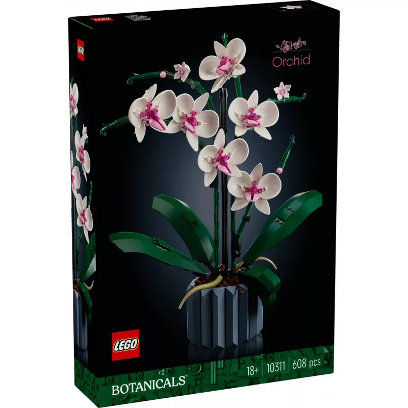 LEGO 10311 Icons Orhideja Mākslīgais Augs Ar Ziediem Mājas Dekoram Pieaugušajiem Botāniskā Kolekcija Dāvana Sievai Vai Vīram