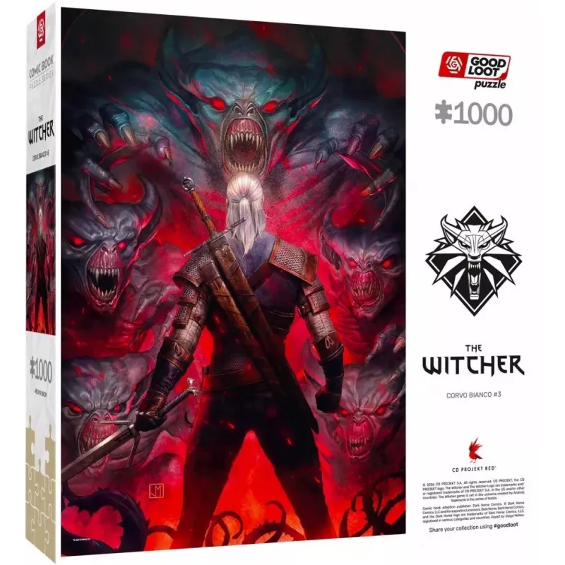 Puzle Komiksu Stils: The Witcher (Wiedźmin) Corvo White, 1000 gabali