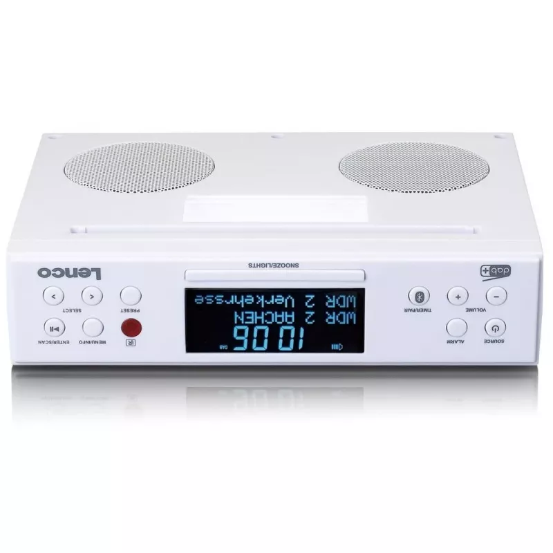 Lenco KCR-190WH virtuves radio zem skapjiem ar PLL FM, DAB+ un Bluetooth, balts
