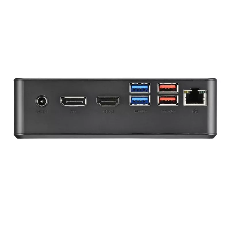 Shuttle XPC Nano PC NC40U, Intel Celeron 7305U, 1x HDMI, 1x DP, 1x USB-C/DP, 6x USB 3.2, 1x 2.5 collu slots, 2x M.2, 1x LAN, RAID, 24/7 nepārtraukta darbība, iesk. VESA un statīvs