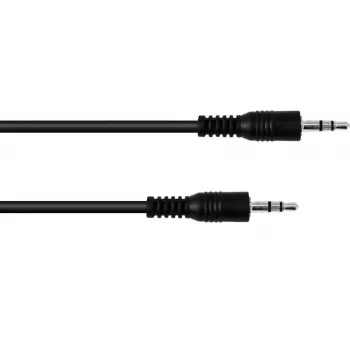 3,5 mm stereo kabelis Omnitronic 30211600 — 1,5 m, melns, TRS vīriešu-vīriešu