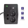 Qoltec Monolith UPS Double-conversion Online 0.65 kVA 360 W 2 AC izejas