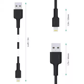 Lightning kabelis AUKEY CB-AL05 1m Melns