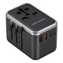 Vention 65 W GaN ceļojuma adapteris ar lādētāju, 2x USB-A 2x USB-C, melns