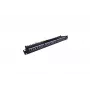 Patch Panel 19 inch 24 Porti, CAT6, S/FTP, 1U, ar Kabeļa Atbalstu, Melns