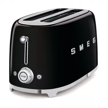 Smeg TSF02 Toaster 4 Slices - Melns/lakots/41x20.8x21.5cm/6 Cepšanas līmeņi/1500W