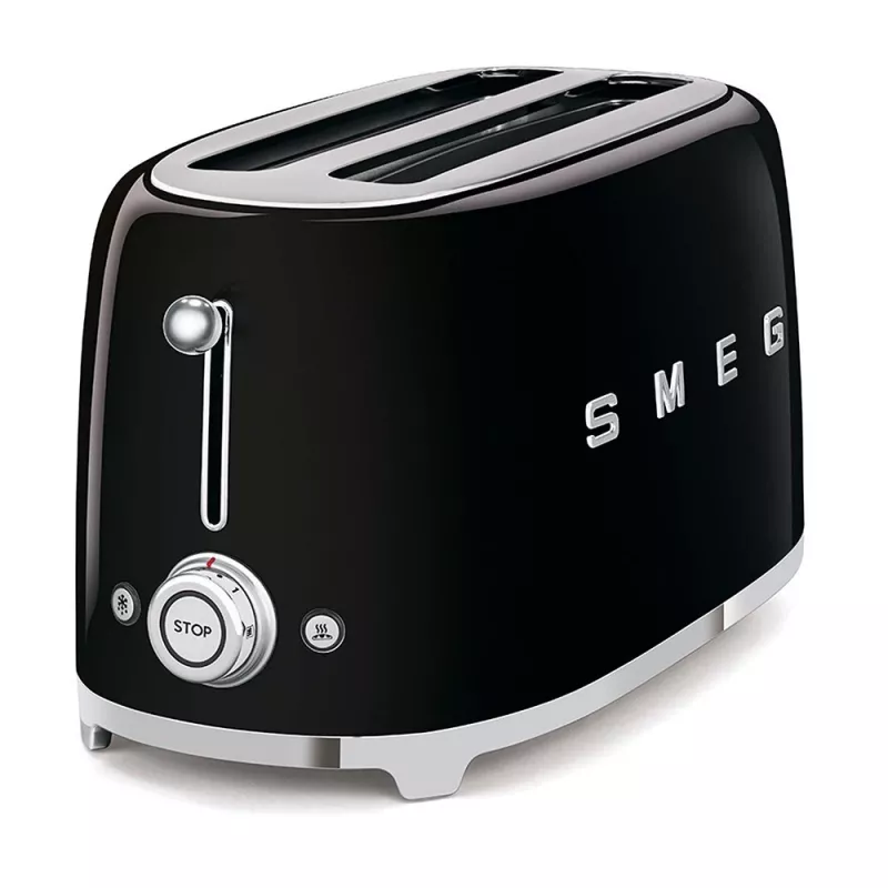 Smeg TSF02 Toaster 4 Slices - Melns/lakots/41x20.8x21.5cm/6 Cepšanas līmeņi/1500W
