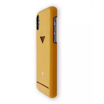 VixFox aizmugurējais vāciņš ar kartes kabatu iPhone XR, sinepju dzeltenā krāsā, plāns aizsargmaciņš