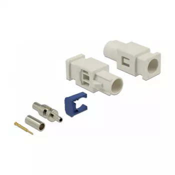 Koaksiālais savienotājs DELOCK 89756 — FAKRA B vīrišķais, zeltīti kontakti, 9.4×25.6×7.4 mm