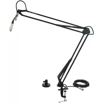 Galda mikrofona roka Omnitronic TMA-2, regulējams augstums, melna, skrūvējams stiprinājums pie galda