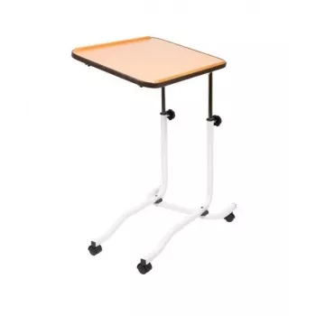 Naktsgaldiņš Mobilex BRAK kompakts ar glabāšanas vietu, taisnstūra virsma, 4 bloķējami riteņi, augstums 61–87 cm, 540×410 mm