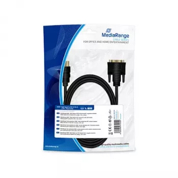 HDMI-DVI savienojuma kabelis MediaRange MRCS185 2m melns