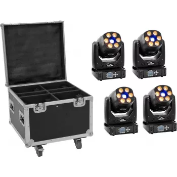 EUROLITE LED komplekts 4x TMH-H90 ar riteņu koferi