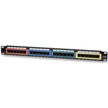Intellinet Patch Panel, Cat5e, UTP, 24-Port, 1U, Krāsu kodēts