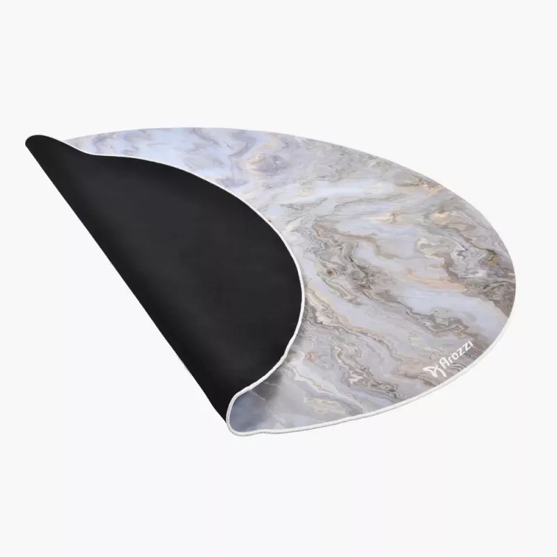 Arozzi Zona Round Floor Pad — Baltā marmora apdare, aizsargpaklājs krēsla ritentiņiem un cietajām grīdām