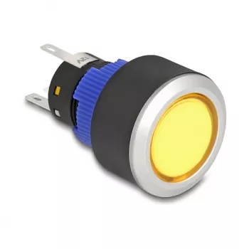 Spiedpogas slēdzis DeLOCK 22050 Melns Zils Sudrabs Dzeltens 230V 3A