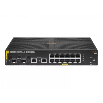 HPE Aruba Networking 6100 12G Class4 PoE 2G/2SFP+ 139W pārvaldāms L3 Gigabit Ethernet (10/100/1000) PoE slēdzis, 1U, melns
