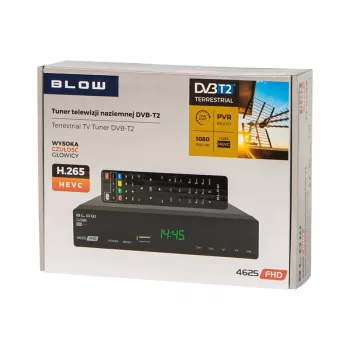 Ciparu TV uztvērējs BLOW 4625FHD DVB-T2 H.265, HDMI, USB, SCART, Ethernet, S/PDIF