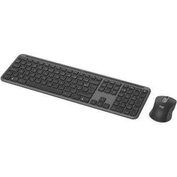 Logitech Signature Slim Combo MK950 - tastatūras un peles komplekts - 100% - pilna izmēra - bezvadu - Bluetooth 5.1 LE - AZERTY - franču - grafīts (920-012485)
