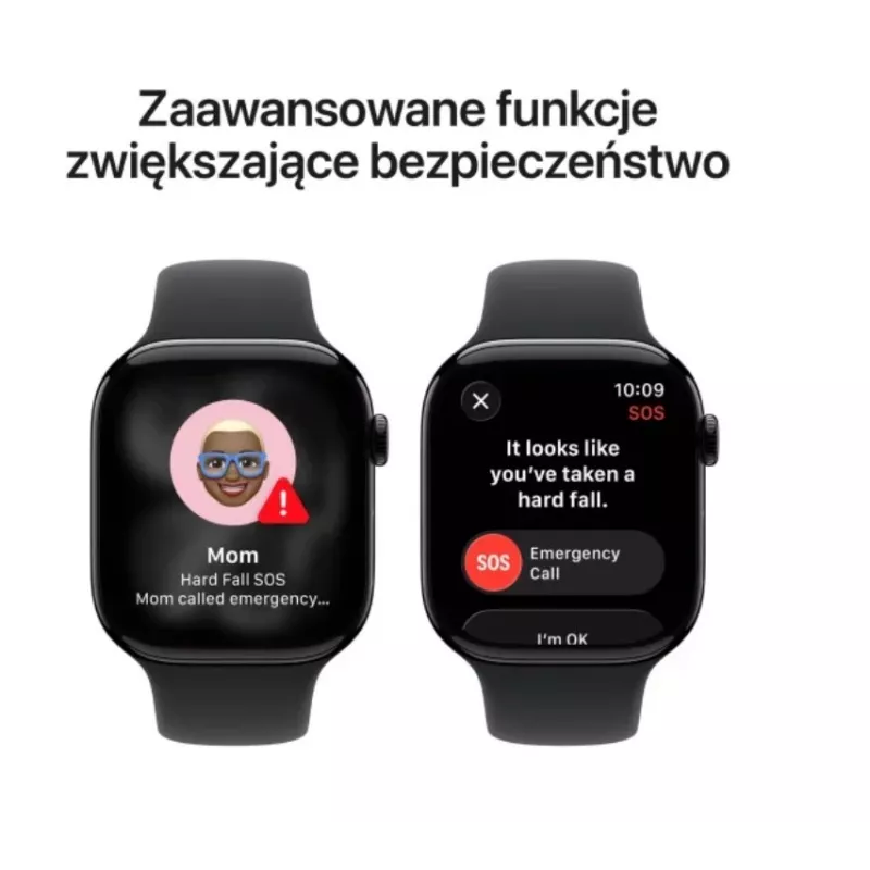Apple Watch Series 11 GPS+Cellular 46mm Jet Black Alumīnija Korpuss ar Melnu Sporta Siksniņu M/L