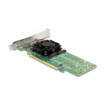DeLOCK PCI Express x16 karte uz 4 x iekšējo NVMe M.2 Key M - Low Profile formas faktors