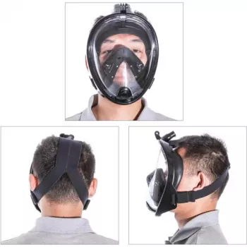 Snorkelēšanas maska Free Breath M2068G L/XL — pilnas sejas maska, melna