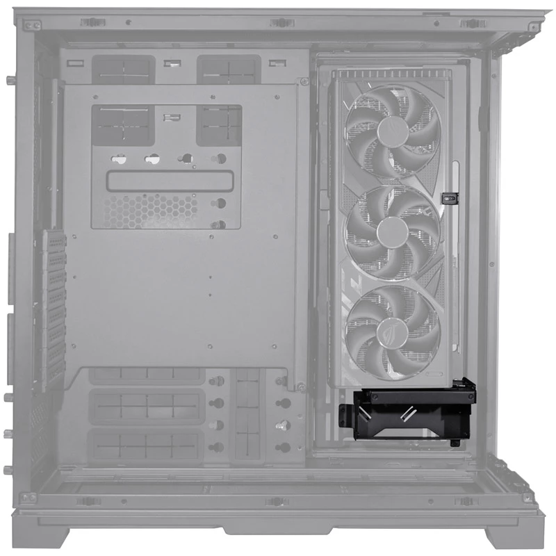 Lian Li O11DEXL-1X Upright GPU-Brackets melns - vertikālas videokartes montāžas komplekts korpusam O11DEXL-W - bez pacēlāja kabeļa - 4 slotiem