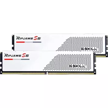 G.Skill Ripjaws S5 DIMM 96 GB DDR5-6000 (2x 48 GB) Dual-Kit, balta, F5-6000J3036F48GX2-RS5W, INTEL XMP