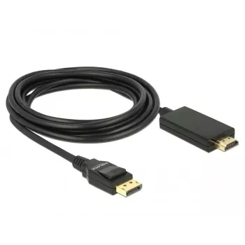 Video kabeļa adapteris DeLOCK 85318 DisplayPort uz HDMI 3 m Melns