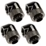 XSPC 90° Adapteris G1/4 collas AG uz G1/4 collas IG, grozāms, melns hroms, 4 gab.