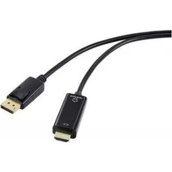HDMI savienojuma kabelis ar DisplayPort spraudni 2,00 m Melns RF-5179188 PVC apvalks