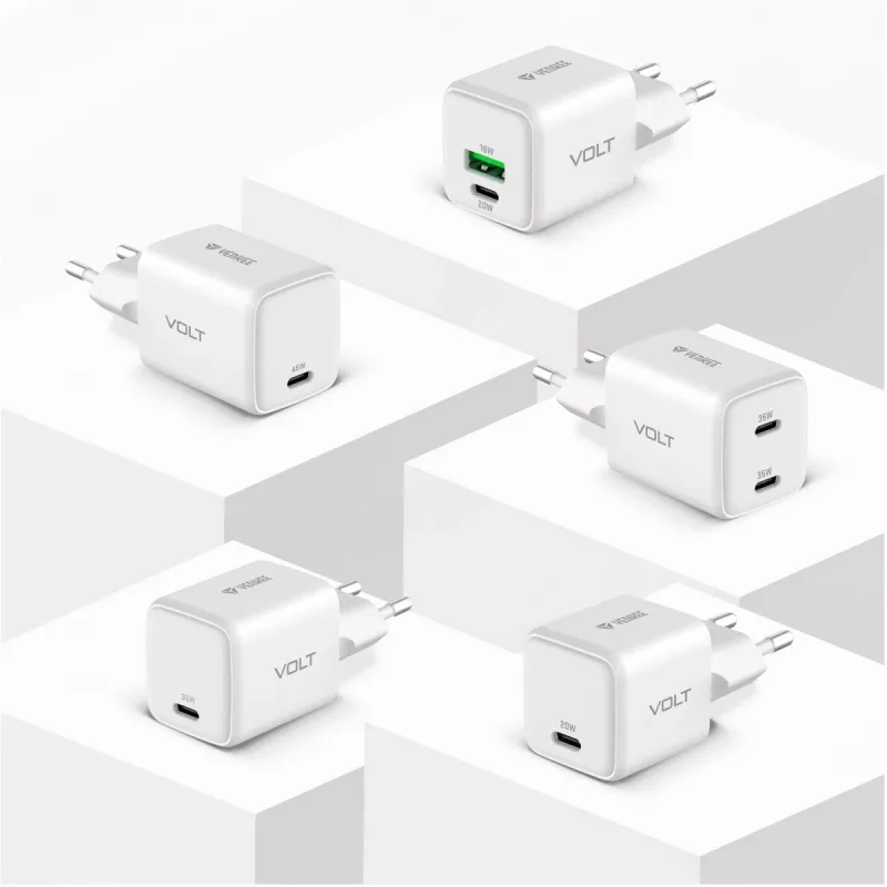 YENKEE YAC G38 20W 3A Power Delivery USB-C un USB-A sienas lādētājs
