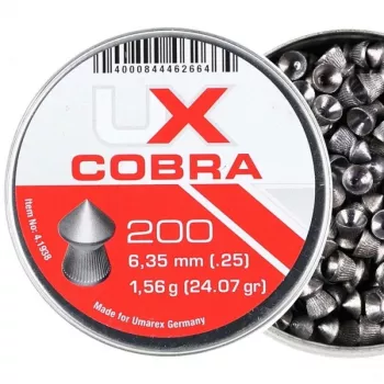 Lodes pneimatiskajam ierocim UMAREX Pointed Ribbed Shot Cobra 6.35 mm, 1.56 g, sudraba, 200 gab.