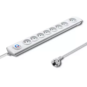 Pārsprieguma aizsargs Qoltec 50293 Balts 8 kontaktligzdas 230 V