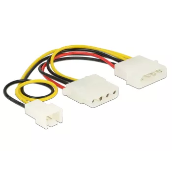 Iekšējais strāvas kabelis DeLOCK 83658 0.39 m 3-pin uz 2 x Molex 4-pin