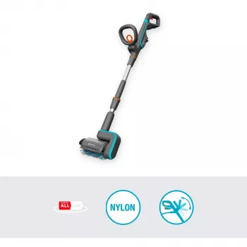 Akumulatora grīdas mazgātājs AquaBrush Patio 18V P4A solo, pelēks/tirkīzzils, bez akumulatora un lādētāja, POWER FOR ALL ALLIANCE
