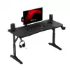 Gaminga galds huzaro Hero 3.6 — taisnstūra 1400×600 mm, augstuma regulējums 560–790 mm, melns, H-kājas, 15 mm virsma