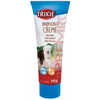 Suņu gardums Trixie Premio Beef 110 g — hipoalerģiska pasta tūbiņā, 14,3% olbaltumvielas, 26,4% tauki, bez lipekļa, bez laktozes pieaugušiem suņiem