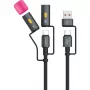 USB kabelis 4smarts 541060 USB 2.0 1m USB-C Melns Pelēks