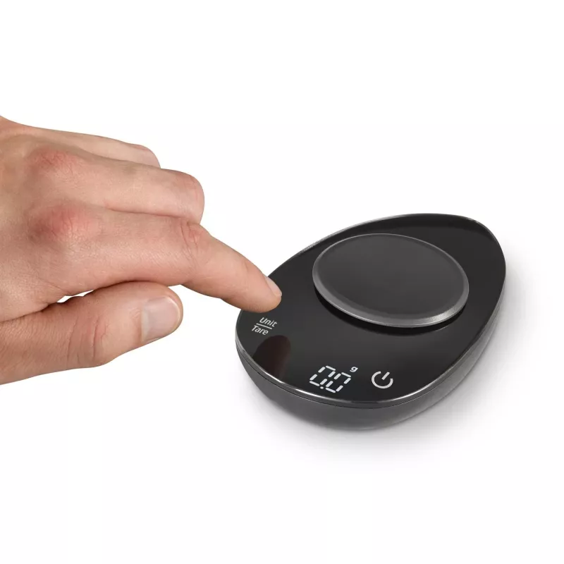 Virtuves svari Caso FinoCompact 03201 – 0,5 kg, 1 g iedaļa, LED displejs, nerūsējošais tērauds/melns
