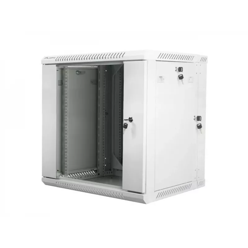 Divsekciju sienas skapis 19 inch 12U 600x600 pelēks LANBERG (plakanā iepakojumā)